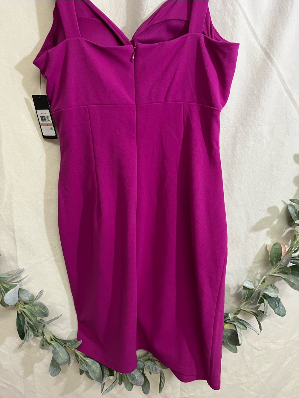 Guess Magenta Ring-Detail Wrap Mini Dress - Picture 7 of 8